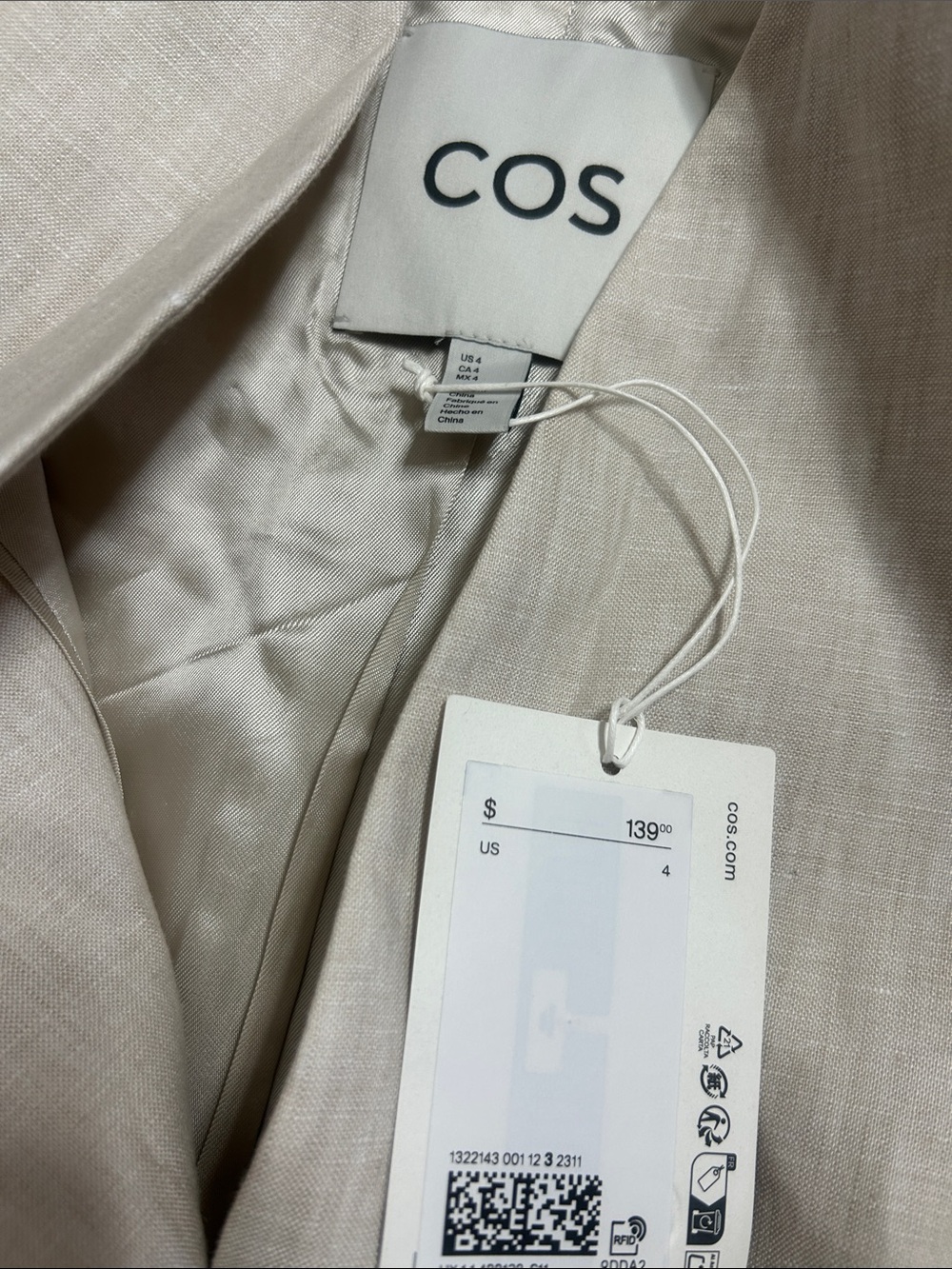 NWT COS SHAWL-COLLAR BELTED LINEN-BLEND VEST - Picture 10 of 12